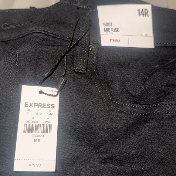 Brand new black express mid rise bootcut jeans - Picture 3 of 6